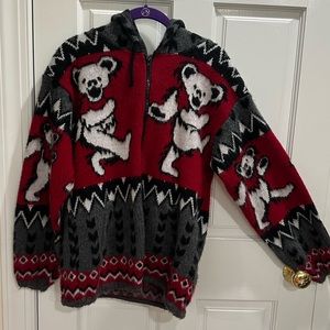 Grateful Dead dancing bear zip up sweater